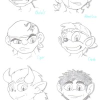 Sketch and other characters by Kazario